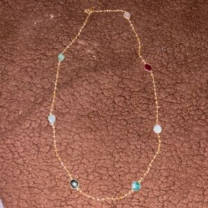Elegant Gold Multi-Stone Necklace